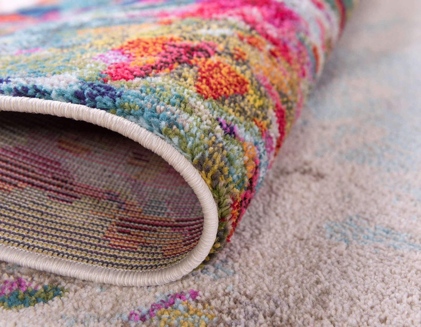 Unique Loom Chromatic Collection Area Rug - Joyous (7' 1" x 10' Rectangle Multi/Blue)