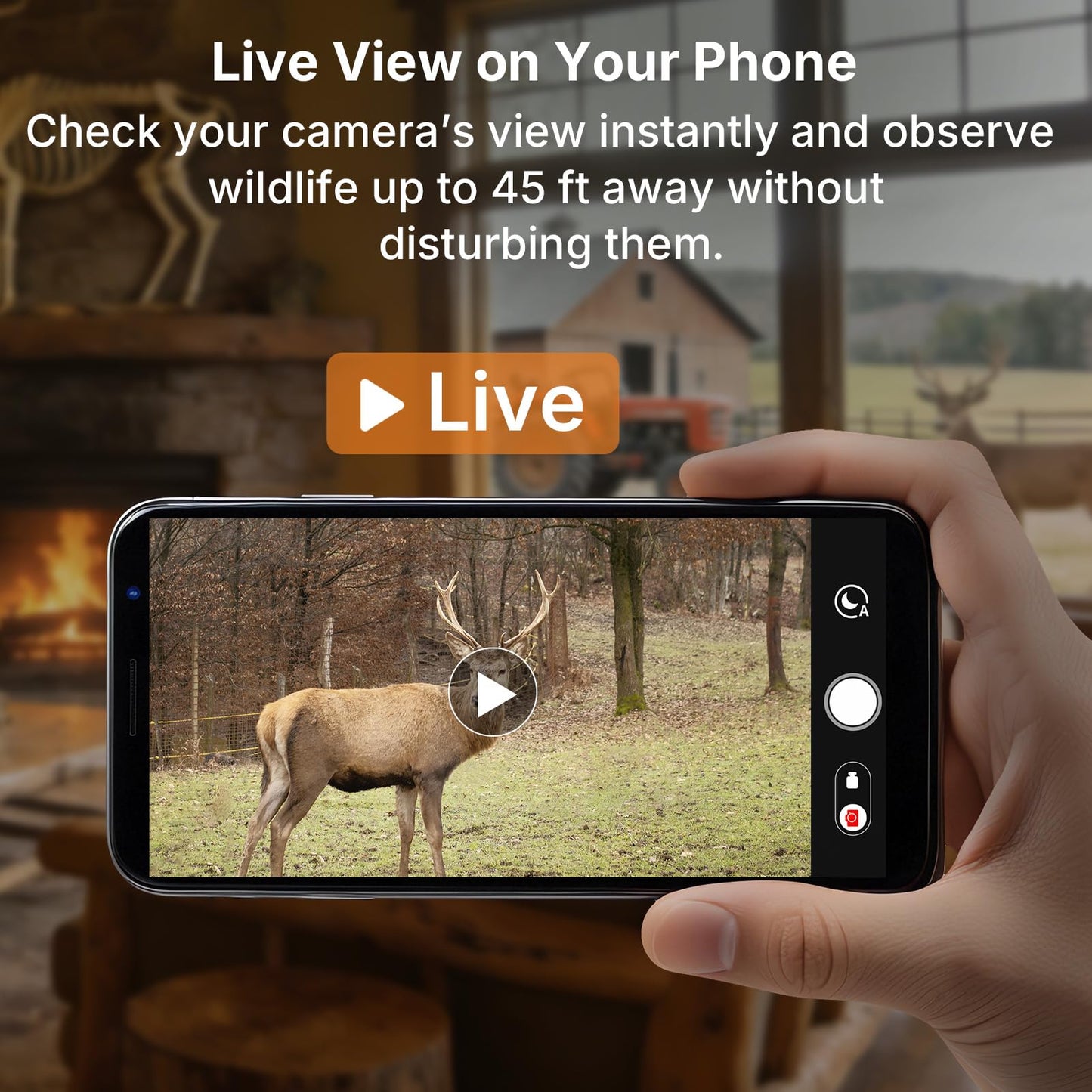 GardePro A80 WiFi Trail Camera (Non-Cellular), 4K Video & 64MP Photo, Live View, No-Glow IR Night Vision, Motion Detection