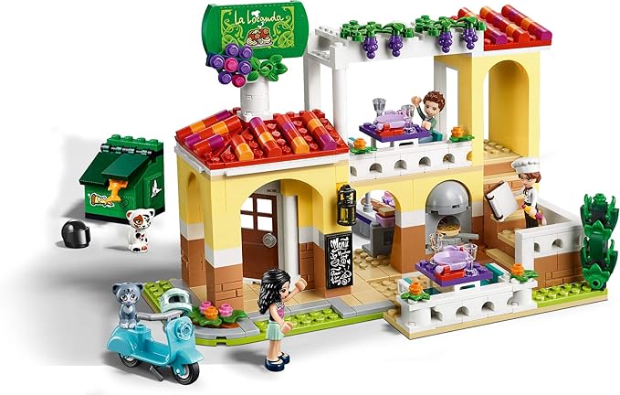 LEGO Friends Heartlake City Restaurant 41379 Restaurant Playset with Mini Dolls and Toy Scooter for Pretend Play Cool Building Kit Includes Toy Kitchen Pizza Oven and More (624 Pieces)