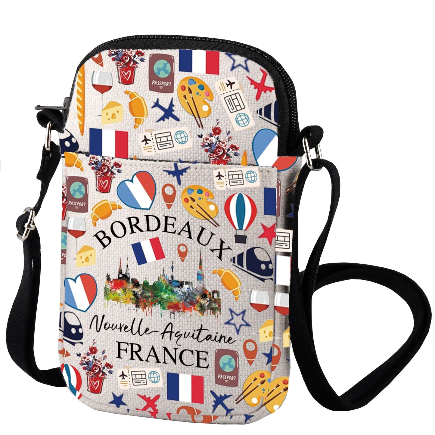 Bordeaux France Travel Shoulder Bag France City Bordeaux Souvenir French Travel Crarry On Bag European City Gift (BORDEAUX)