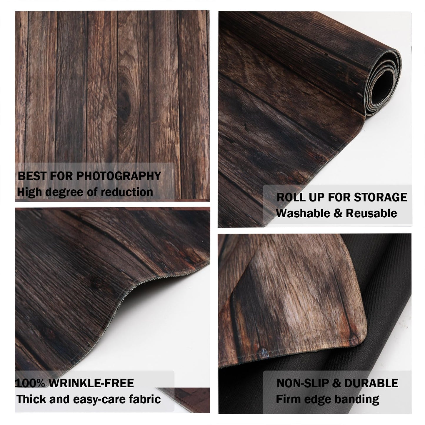 Kate Photography Floor Mats Brown Wooden Backdropn Wall Rubber Floor Mat Newborn Photography Props for Professional Photographers Studio 5x4ft