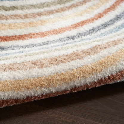 Nourison Astra Machine Washable Mid-Century Modern Ivory/Multi 5'3" x 7' Area Rug, Easy -Cleaning, Non Shedding, Bed Room, Living Room, Dining Room, Kitchen (5x7)