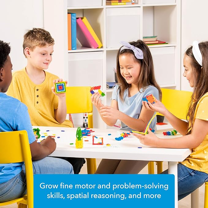 PLUS PLUS 600 Piece Interlocking Building Blocks for Kids Open Ended Connecting Toys STEM Bin Classroom Mini Manipulatives Play Tube - Basic Color Mix
