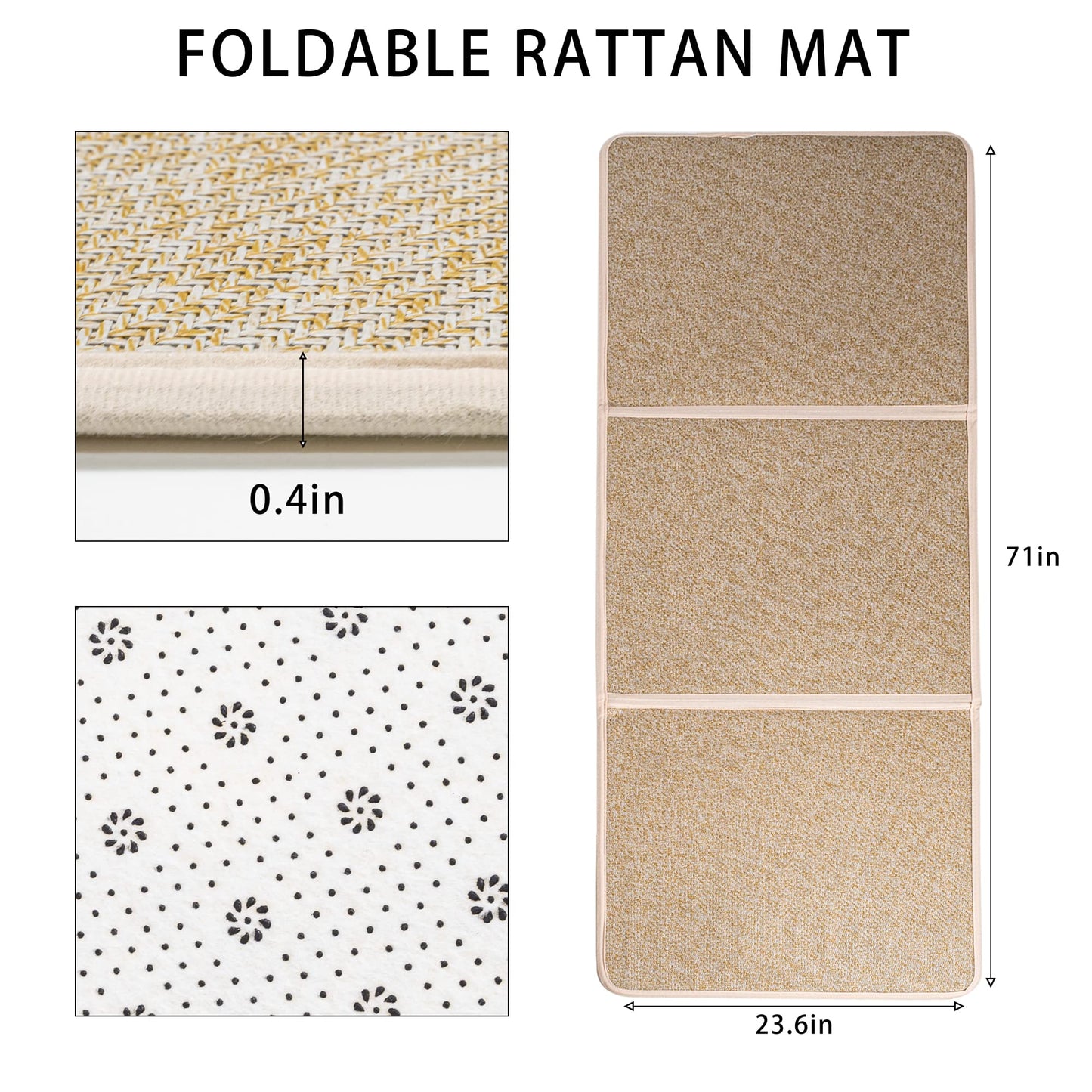 Eanpet Japanese Tatami Mat Foldable Floor Mats Non-Slip Futon Mattress Sleeping Mat Summer Yoga Mat Indoor Outdoor Runner Rug Area Rug for Bedroom Living Room,Grey
