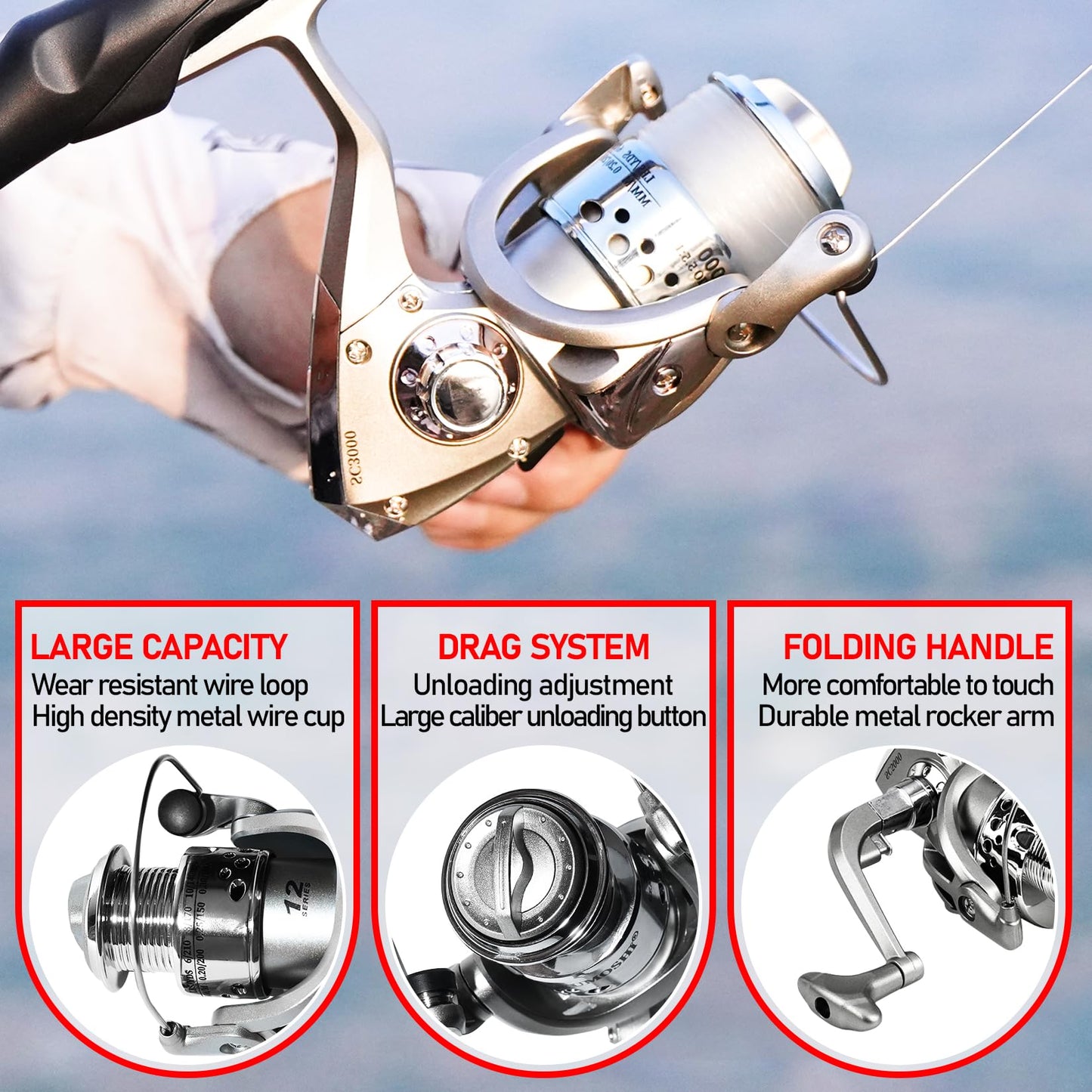 Telescopic Fishing Rod Combo - 2PCS 6.9FT Collapsible Carbon Fiber Pole Set, Spinning Reel Lures Lines Kits with Carrier Bag for Travel Saltwater Freshwater Fishing Gifts for Adults Beginer