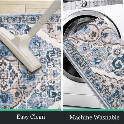 HEBE Farmhouse Kitchen Rugs Sets of 3 Non Slip Washable Boho Kitchen Rugs and Mats for Floor Kitchen Runner Rug Floor Carpet for Kitchen, Laundry, Hallways