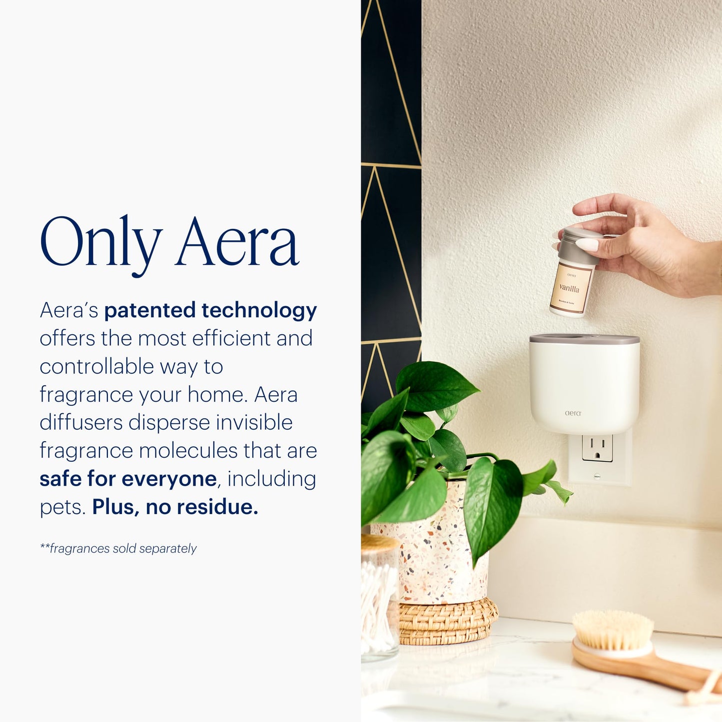 AERA Mini Waterless Plug-in Essential Oil Diffuser for Rooms 100–400 Sq Ft – Smart Aromatherapy Machine with App & Alexa Control – (Fits 12.5 mL Capsules – Sold Seperately) – White