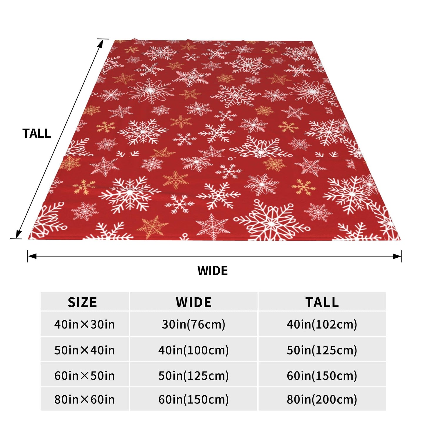 50x60 Soft Plush Warm Fleece Winter Christmas Snowflakes Throw Blanket