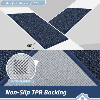 BEQHAUSE Dirt Trapper Door Mat 24" x 36", Non-Slip Washable Doormats Entrance Mat, Dirt Resistant and Absorbent Welcome Mat, Low Profile Floor Mats for Front Back Door and Entryway, Blue
