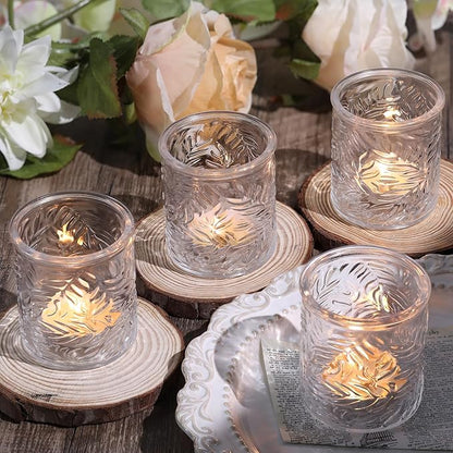 12 pcs Clear Votive Candle Holders, Glass Candle Holders for Home Decor, Tea Light Candle Holder for Wedding Table Centerpiece Decor