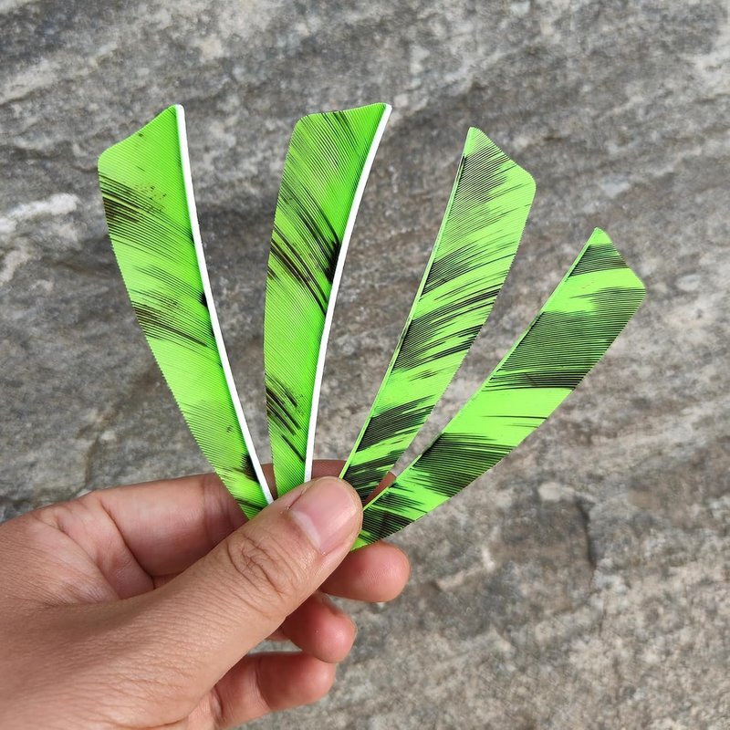 Natural Turkey Fletchings - 36pcs 4-Inch Shield Cut Real Feathers for Archery | Right Wing Vanes