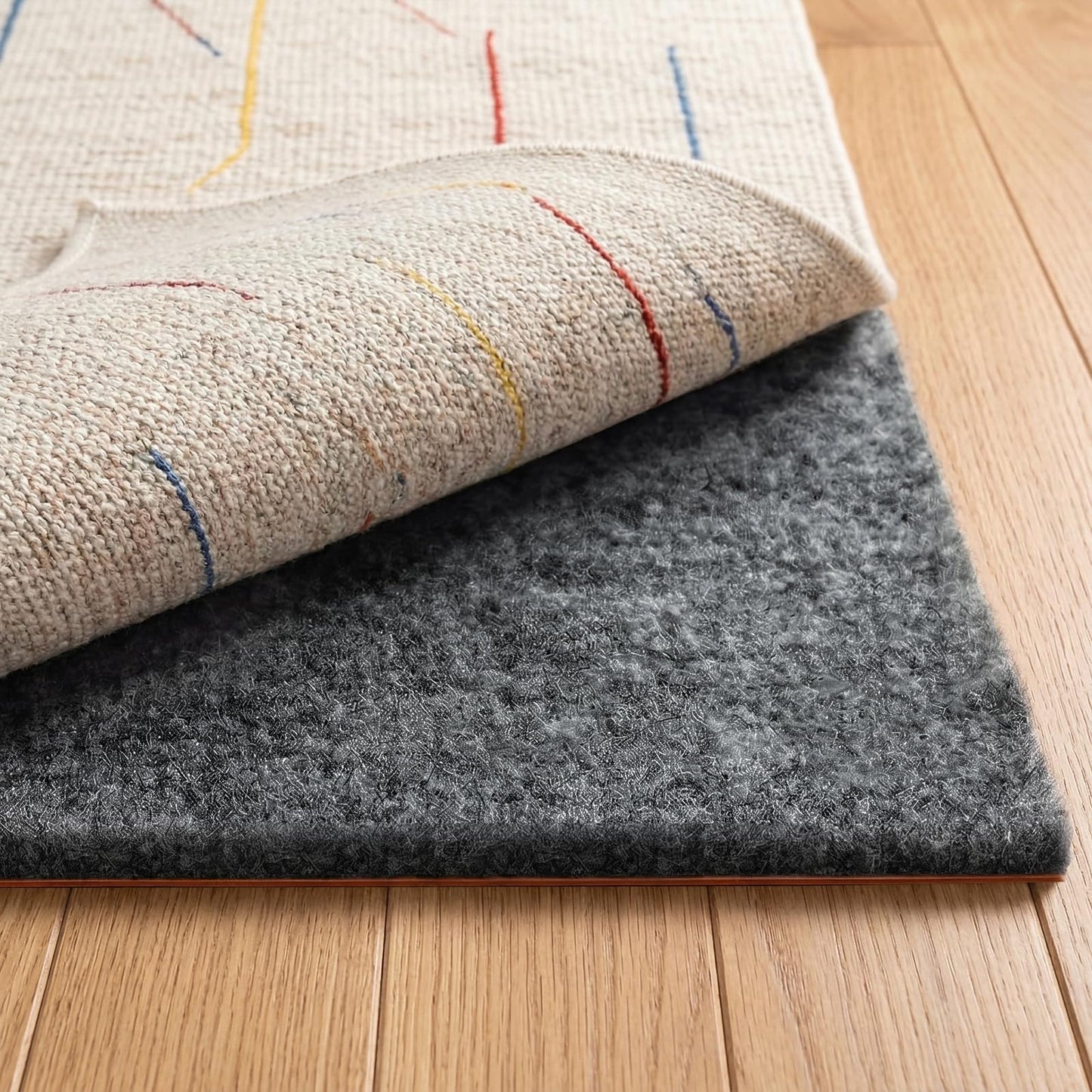 Rug Pad 4 x 6 Ft Non-Slip, Felt and Natural Rubber Backing, 1/4" Thick, Cushioned Gripper Pads, Keep Rugs in Place, Carpet Runners, Protective Padding Under Area Rugs, Hardwood Floors Protection