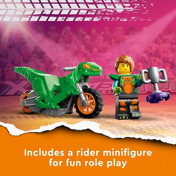 LEGO City Stuntz Dunk Stunt Ramp Challenge 2in1 Action Set with Self-Driving Dinosaur Motorcycle Toy and Stunt Rider Fun Activity for Kids Boys Girls 5 Years Old and Up 60359