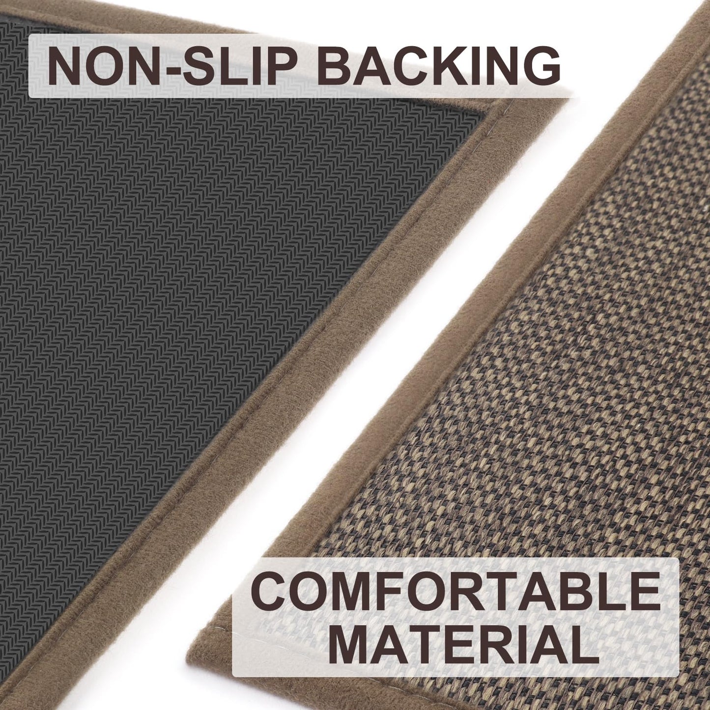 LEKEEPGO Door Mat 24"x47", Non Slip Door Mat Indoor Entrance, Rubber Backing Front Indoor Doormat Washable Absorbent Low-Profile Entryway Entry Resist Dirt Inside Door Mats, Brown