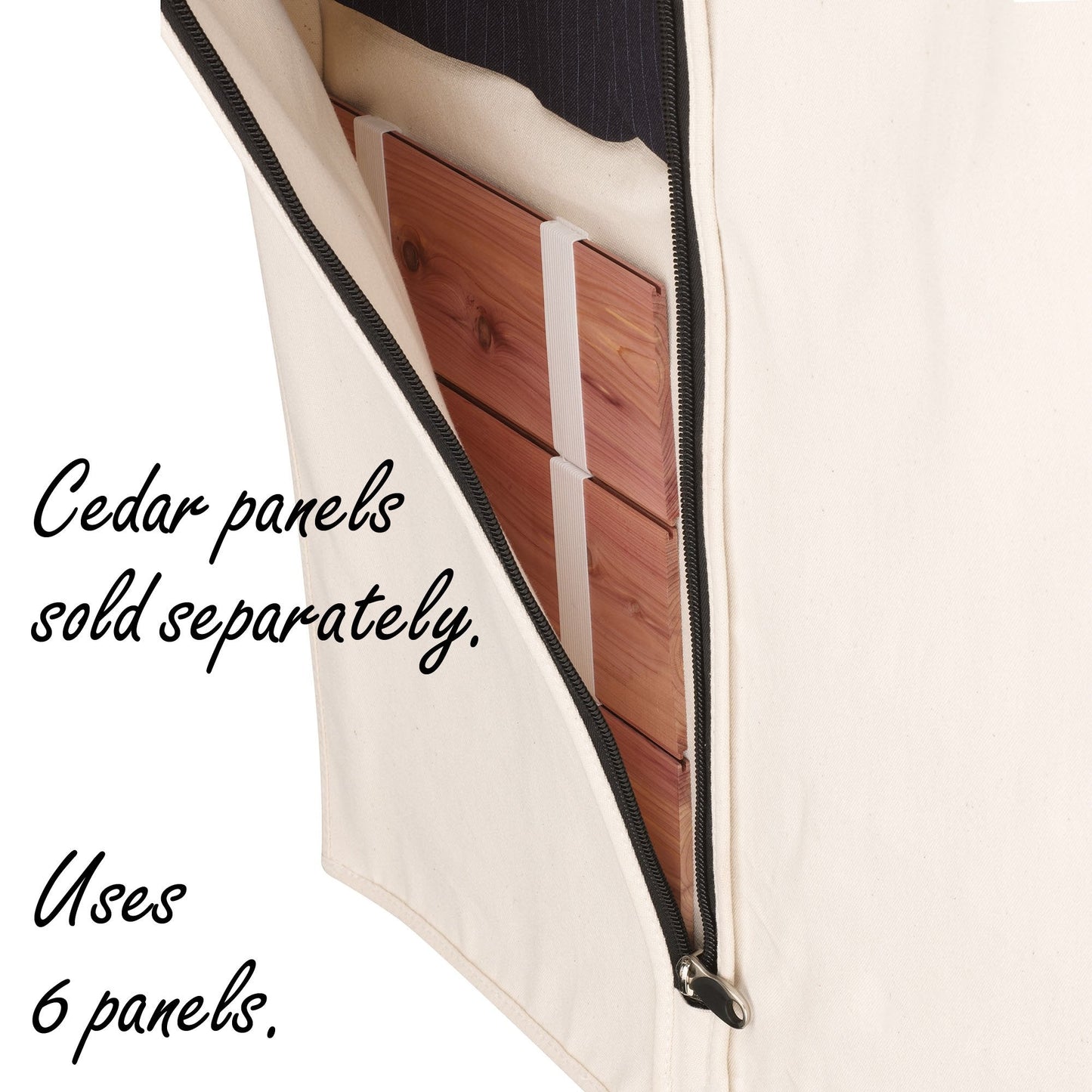 Household Essentials 3392-1 Cedarline Collection Hanging Garment Bag | Dress and Suit Protector | Natural Cotton Canvas,Off-White