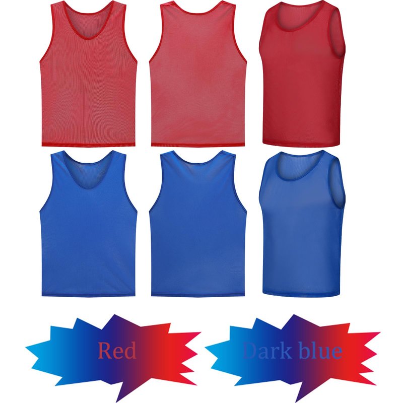 STLTYYP Sports Jerseys Mesh Pinnies Scrimmage Team Practice Vest for Kid for Teens and Adult (12 Jerseys)(XL, 6red+6blue)