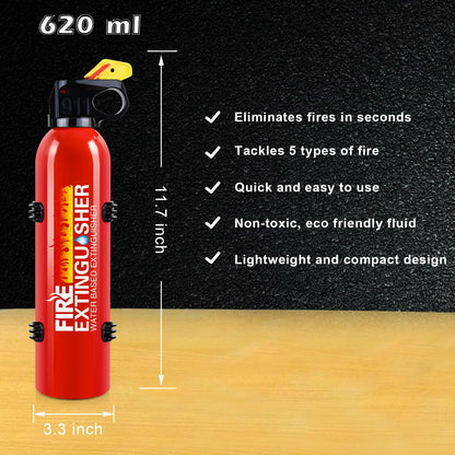Fire Extinguisher for Home, 2 Pack Car Fire Extinguishers with Mount, 8 in 1 Portable Kitchen Fire Extinguishers for A, B, C, K Category, 620ml Mini Fire Extinguisher for Car Truck Boat
