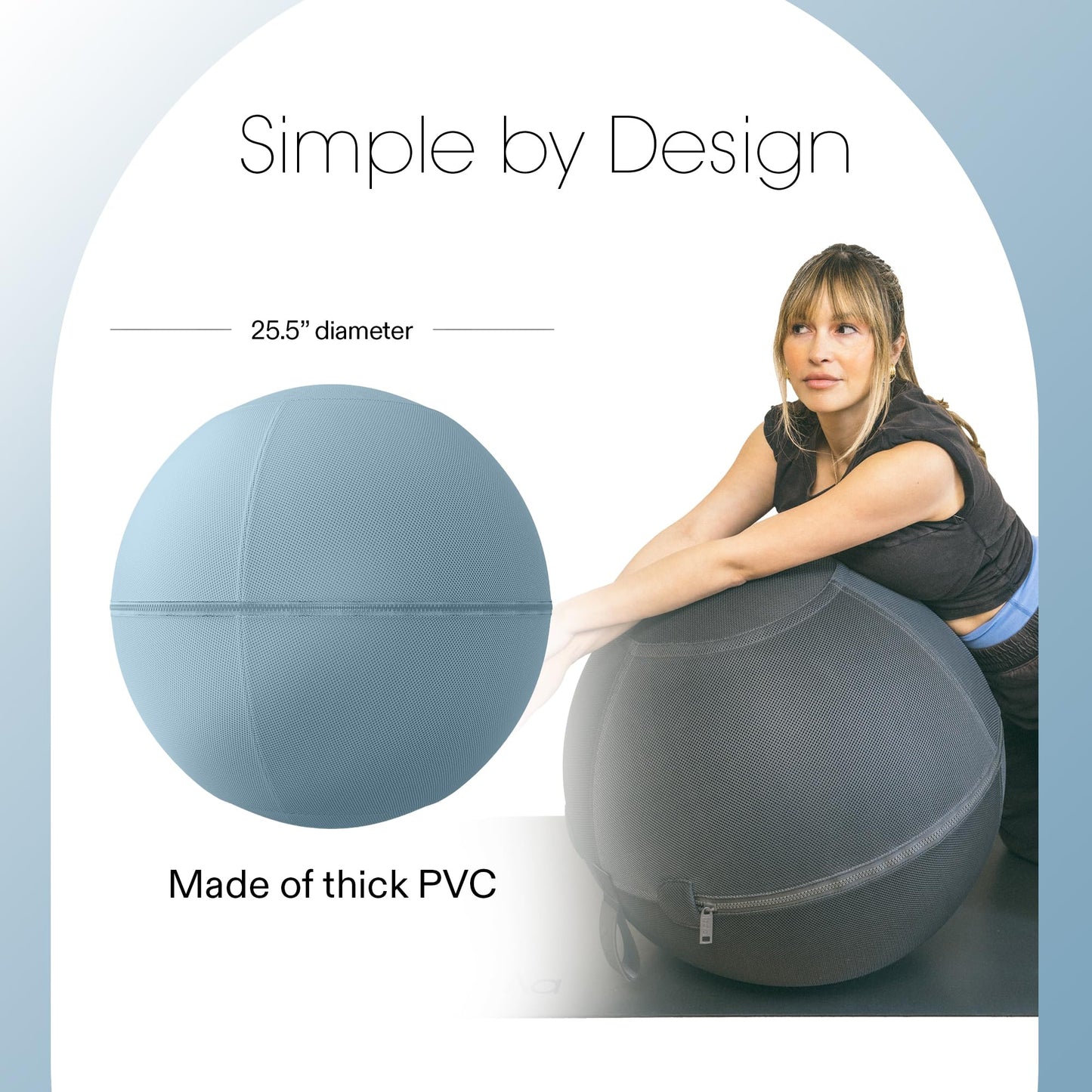 Bala Balance Ball - Exercise Ball Chair for Yoga, Pilates, Barre, Core Strengthening & Physical Therapy - Women's Gym Equipment & Workout Accessories - Sea