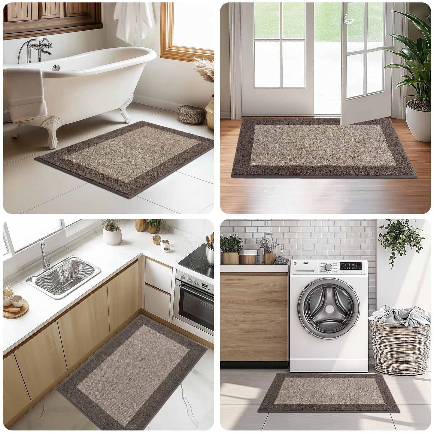 DOMUSTEX Machine Washable Kitchen Rug 32" x 72", Non Slip Indoor Door Rug, Absorbent Entrance Runner Rug for Bedroom, Hallway, Bathroom, Floor (Roll Packing)