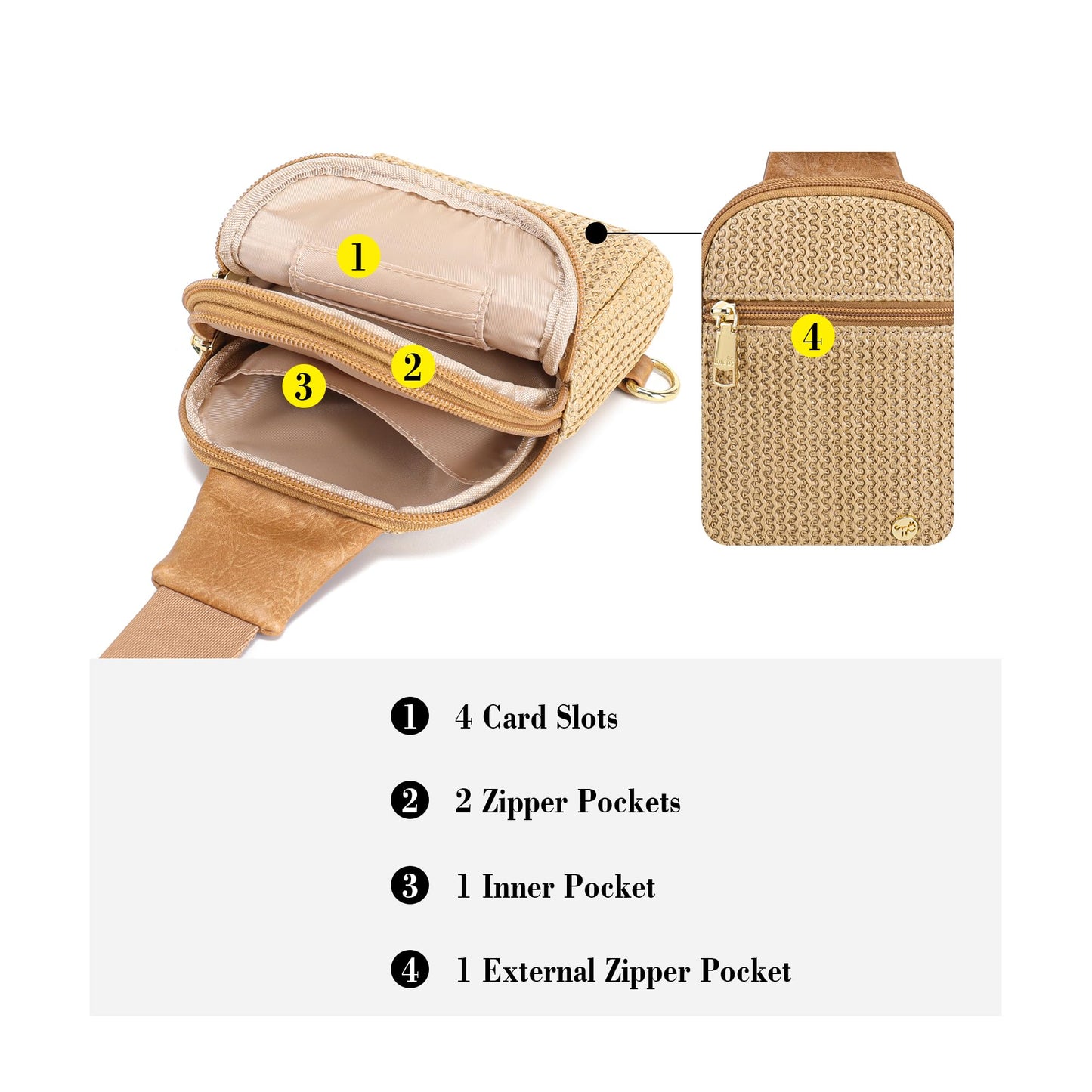Straw Crossbody Bag for Women Travel Woven Raffia Sling Purse Beach Gifts Hawaii Vacation Christmas Summer Cross Body Purse