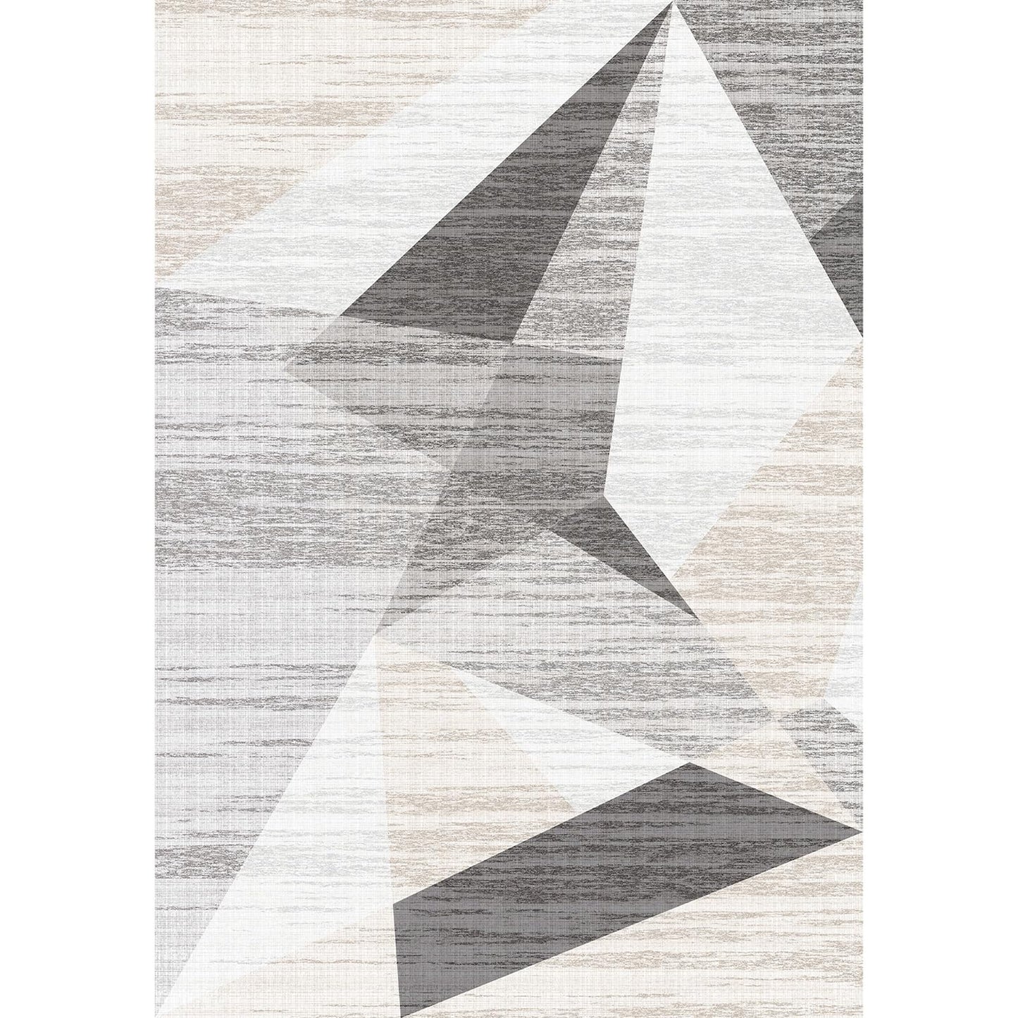 TOPRUUG 6x9 Washable Area Rug: Modern Geometric Soft Low Pile Thin Carpet for Living Room Bedroom Dinning Room Office Non-Slip & Stain Resistance Rug for High Traffic Area (Grey Cream Beige, 6x9)