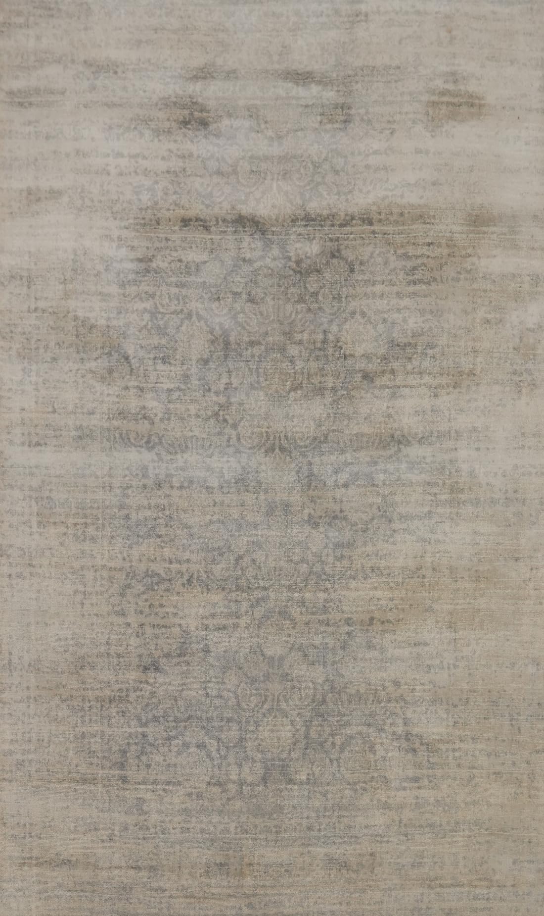 Rug Source Transitional Collection, 5x8 Rug, Hand Knotted Greys & Charcoal All-Over Rug, Oriental Viscose Silk Carpet for Foyer, Entryway and Hallway