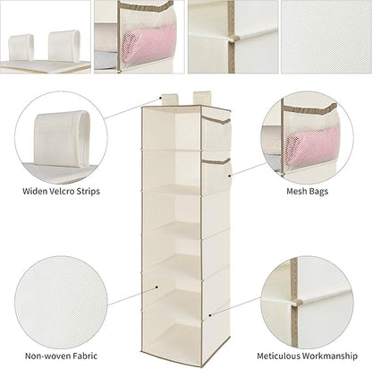 MAX Houser 6 Tier Shelf Hanging Closet Organizer, Closet Hanging Shelf