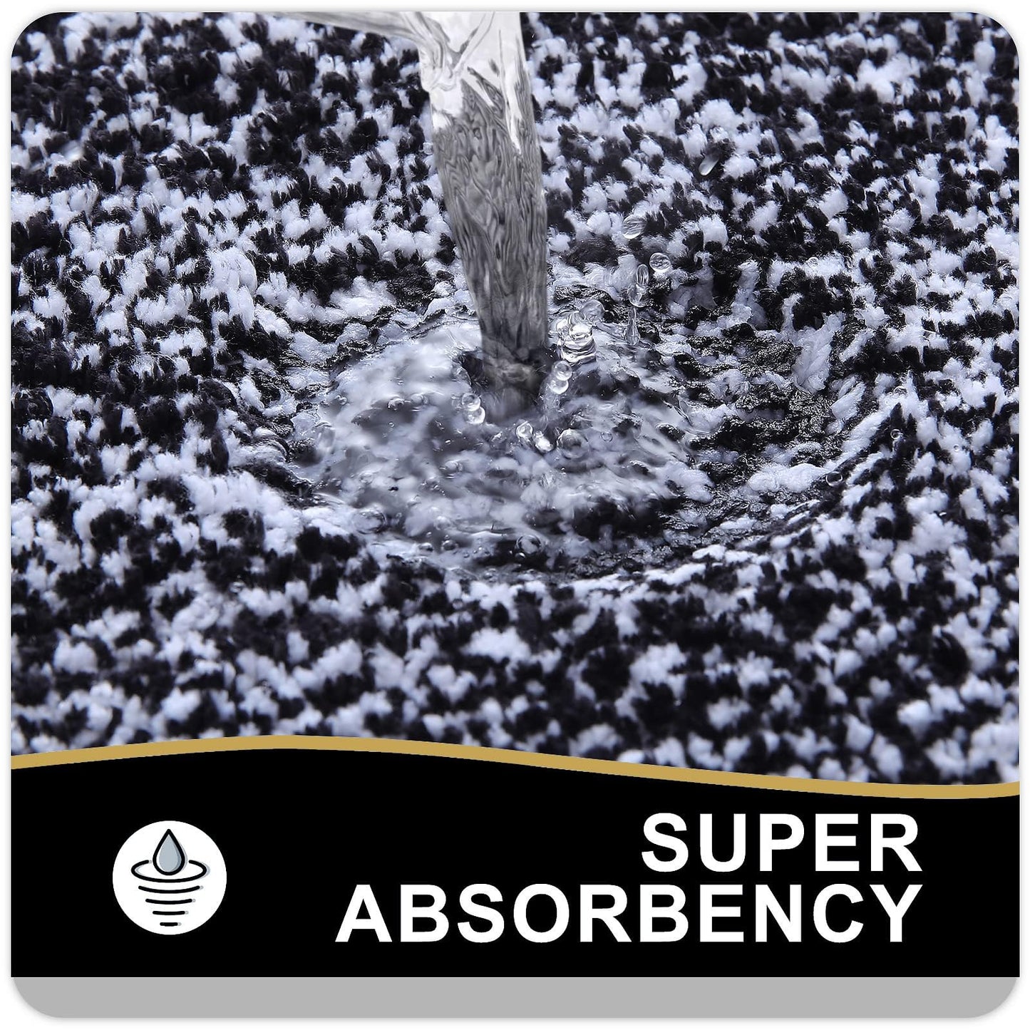 OLANLY Bathroom Rugs Sets 3 Piece, Soft Absorbent Microfiber Bath Mats and U-Shaped Contour Toilet Rug, Non-Slip, Home Decor Accessories, Bath Mat Set for Bathroom (30"x20"+24"x16"+24"x20", Black)