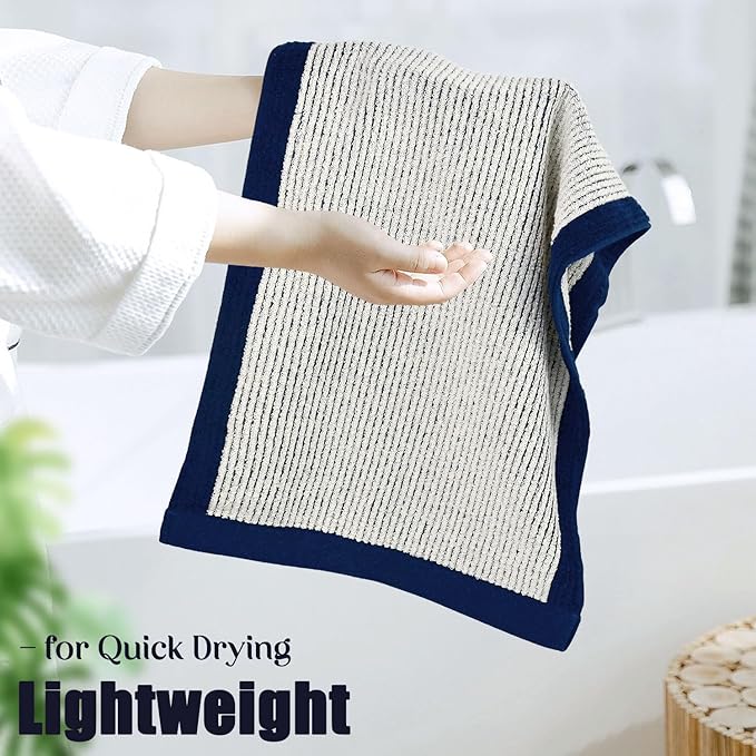 Cleanbear Hand Towels for Bathroom Set of 4, Jacquard Weave Bath Hand Towels