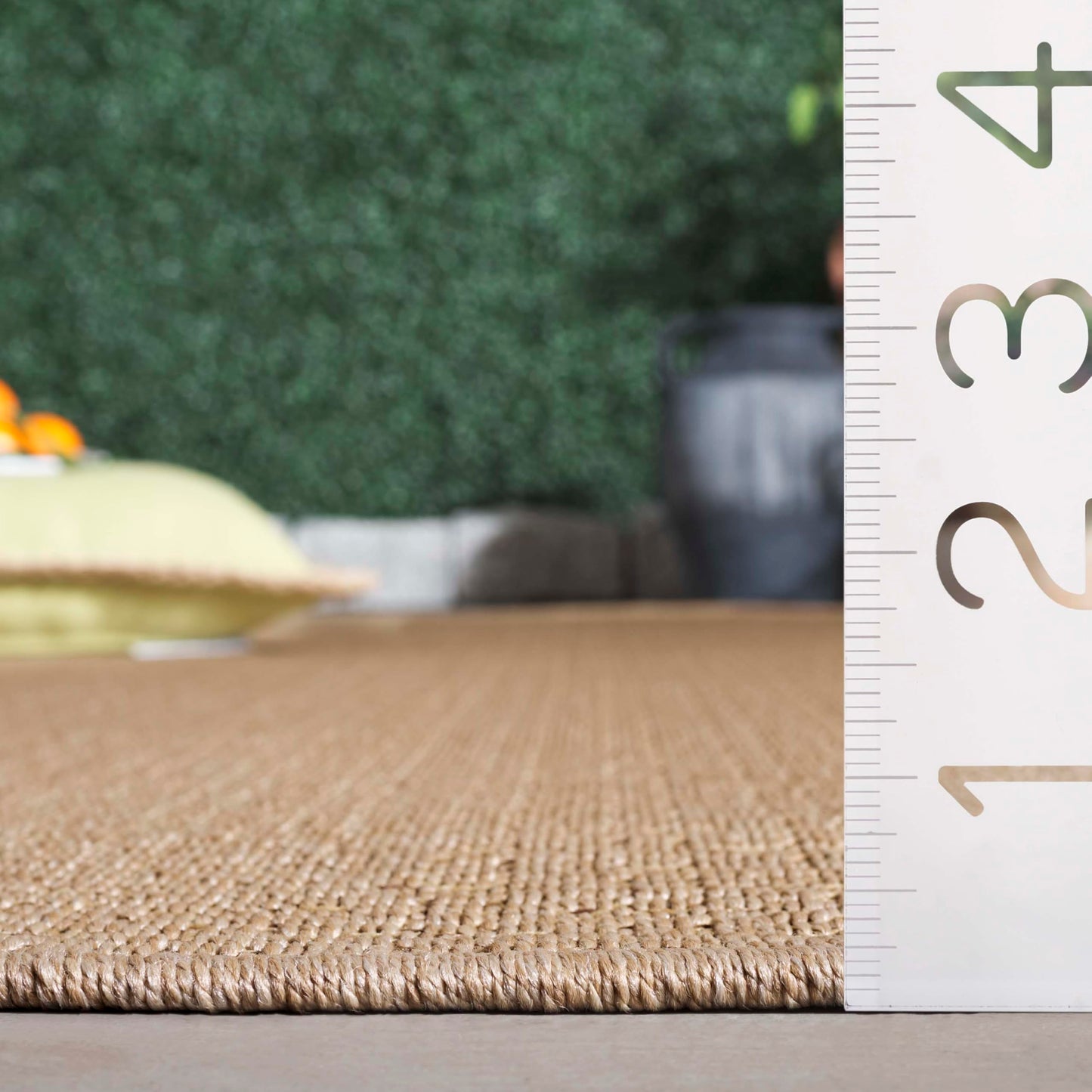 SAFAVIEH Washable Rug Outdoor Atrium Sisal Collection - 7' Square, Beige, Non-Shedding & Easy to Clean, Ideal for Patio, Backyard, Mudroom (ATM103B)