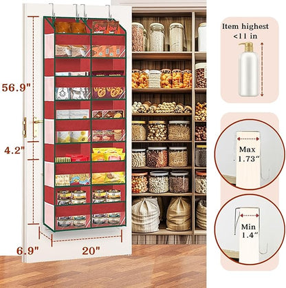 Christmas Over The Door Organizer 5 Tiers, Extra Large Behind Door Storage of