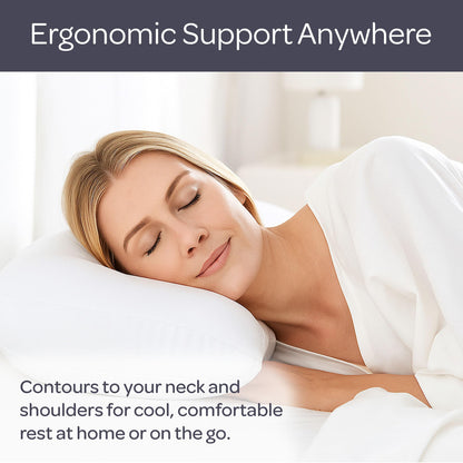 Remedy, White Microbead Pillow For Sleeping and Travel