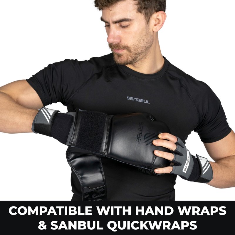 Sanabul Essential Gel Boxing Gloves for Men & Women, Kickboxing MMA, Muay Thai Gloves and Heavy Bag Training Punching & Sparring, Black/Copper 16 oz