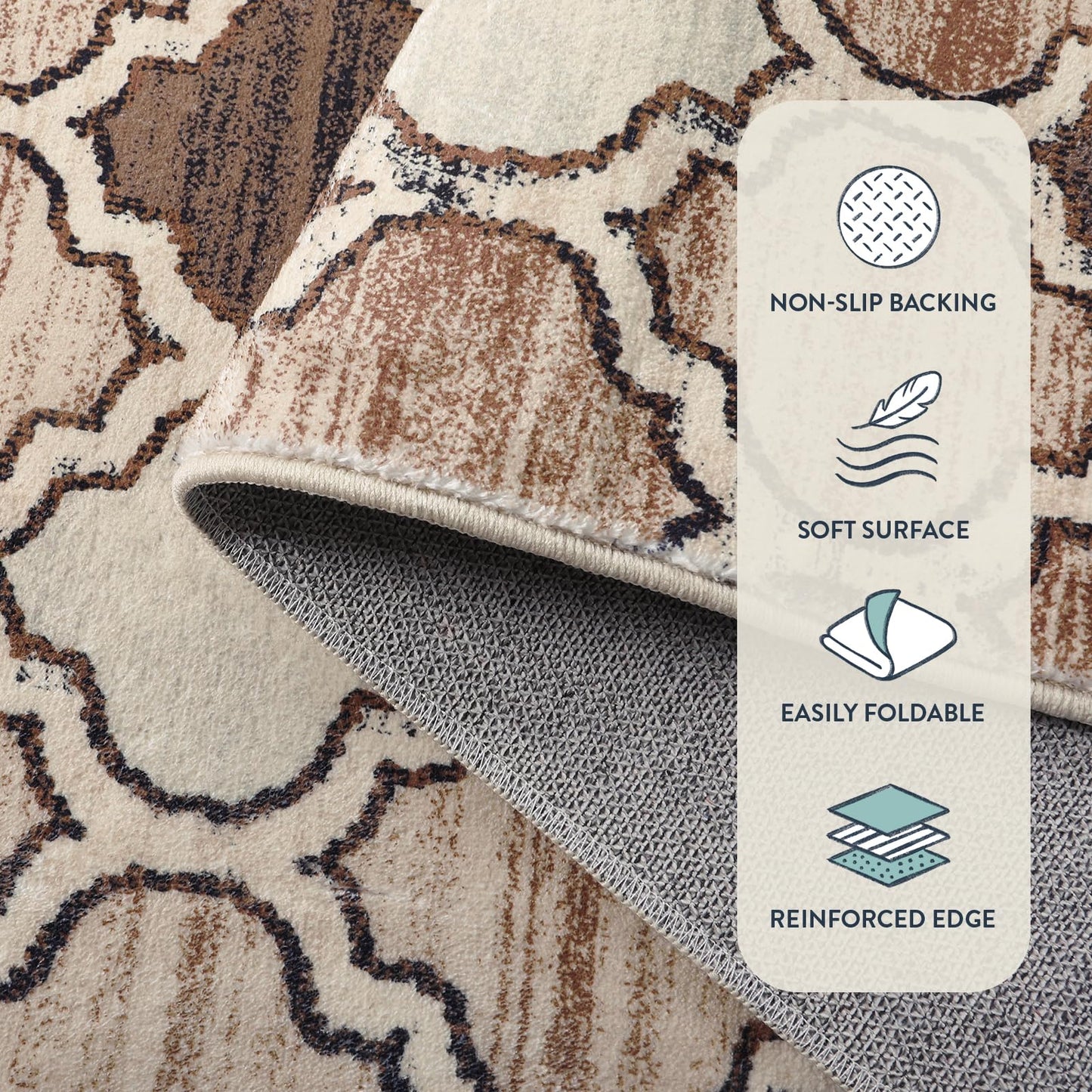 Lahome Moroccan Washable Kitchen Runner Rug - 2x6 Carpet Runners for Hallway 6Ft Non-Slip Throw Soft Laundry Room Print Distressed Modern Rug Runner for Bathroom Bedroom Entryway Living Room Meline