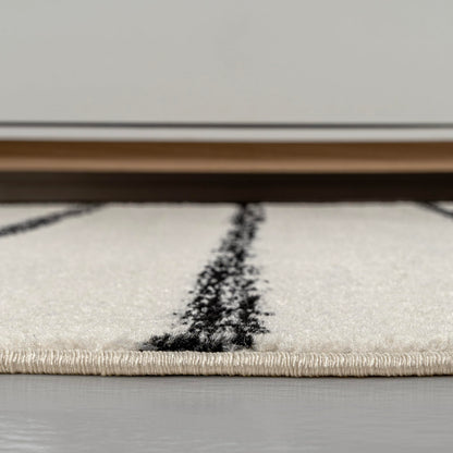 JONATHAN Y Williamsburg Minimalist Stripe Cream/Black Indoor Area Rug, 3x5, Contemporary, Modern, Easy-Cleaning for Living Room, Bedroom, Kitchen, Pet Friendly, Non-Shedding (MOH201D-3)