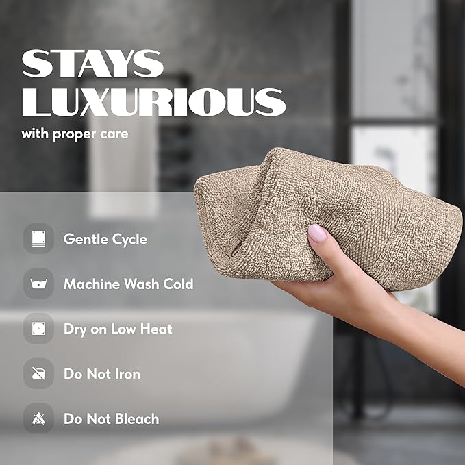 White Classic Taupe Hand Towels