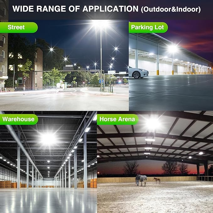 LED Flood Light Outdoor, STASUN 480W 48000lm 6000K Daylight White IP66 Waterproof, Commercial Parking Lot Light,3 Heads for Yard Street Stadium House Floodlight Bright Security Lights for Outdoor Area