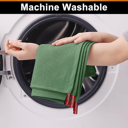 Homaxy 100% Cotton Kitchen Towels and Dishcloths Set