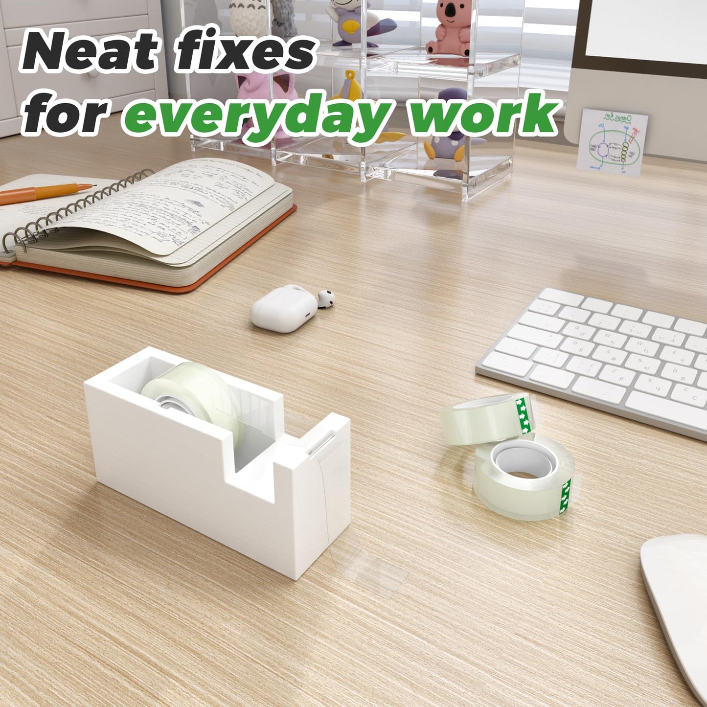 SWRT Tape, 24 Rolls Clear Tape Refills for Dispenser, Transparent Tape, 3/4 in x 800 in Tape Rolls, Strong Adhesive Tape for Gift Wrapping, Home, School & Office Tape
