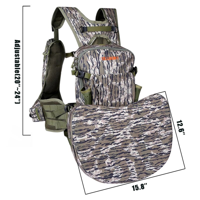 UIIHUNT Turkey Hunting Vest with Seat: Lightweight Turkey Hunting Vest with Game Pouch, Adjustable Hunting Gear Accessories, Hunting Clothes for Men Women