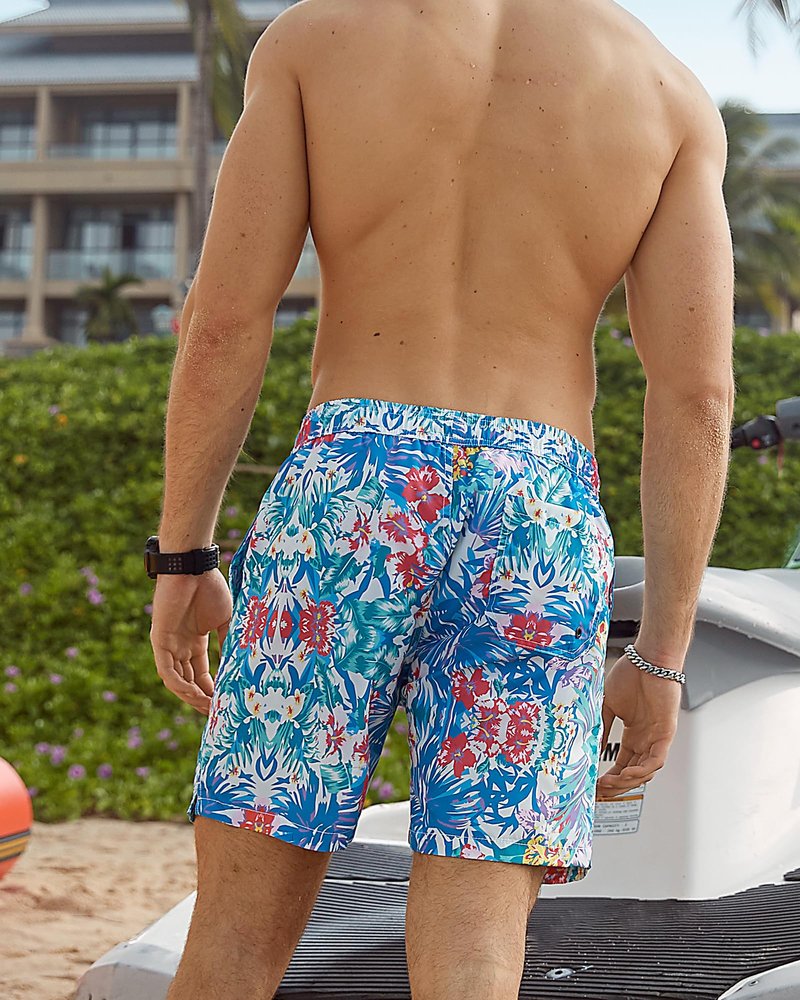 maamgic Mens Swim Trunks Quick Dry Swim Shorts with Mesh Lining Funny Swimwear Bathing Suits 7inch Hawaii Floral XX-Large