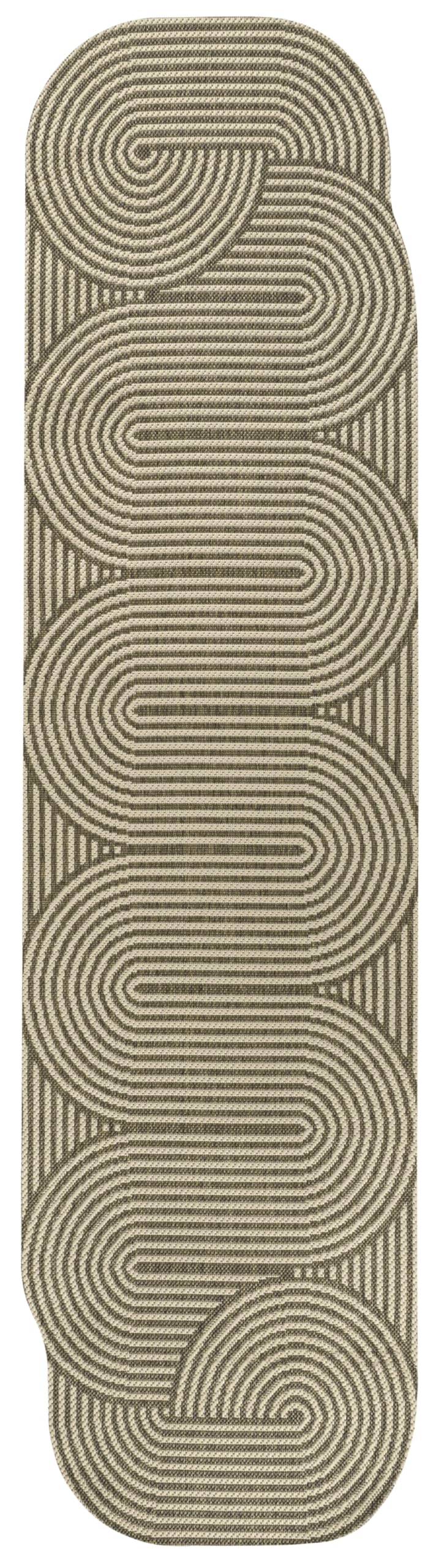 JONATHAN Y Geometric Arch Stripe Indoor Outdoor Runner Rug 2X8 Beige/Brown, Margot Modern for Backyard, Patio, Porch, Easy-Cleaning, High Traffic, Pet-Friendly, Non-Shedding (SHP201A-28)