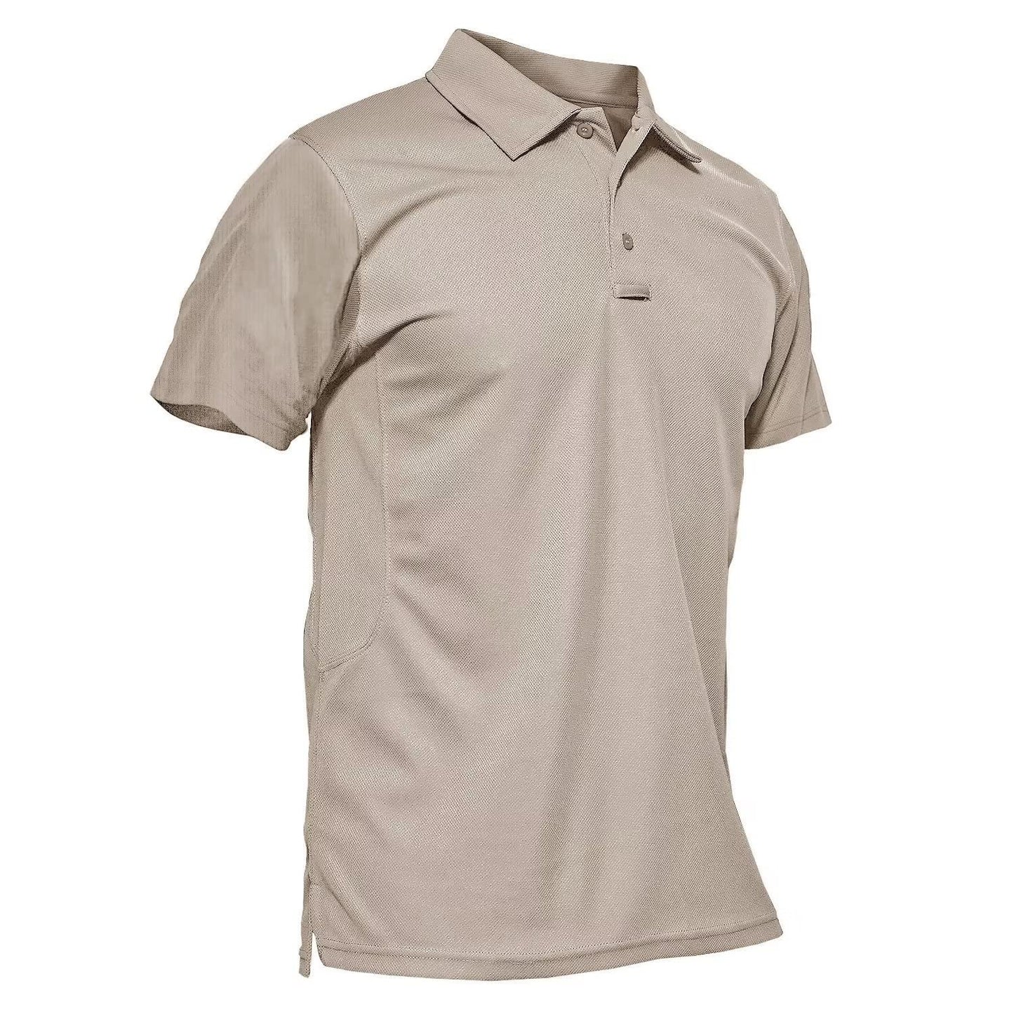 MAGCOMSEN Mens Polo Shirts Short Sleeve Golf Outdoor Dry Fit Polo Shirt Work Tactical T Shirt Khaki M