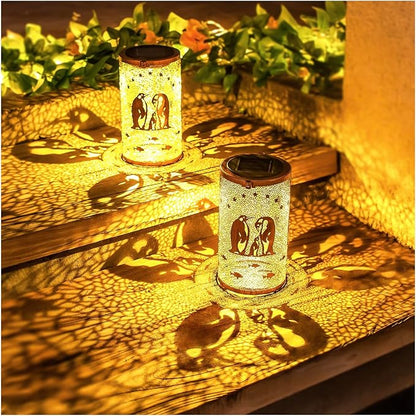 Penguin Solar Lanterns Outdoor Waterproof Hanging Solar Lights Penguin Gifts for Women Men Metal Decorative LED Penguin Lanterns for Garden Decor,Yard,Patio,Lawn,Tabletop,Pathway,Landscape