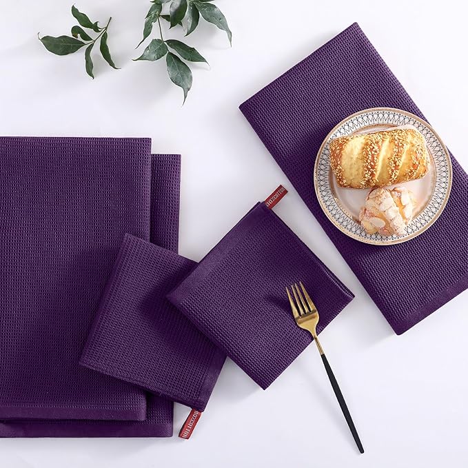 Homaxy 100% Cotton Waffle Weave Kitchen Towels