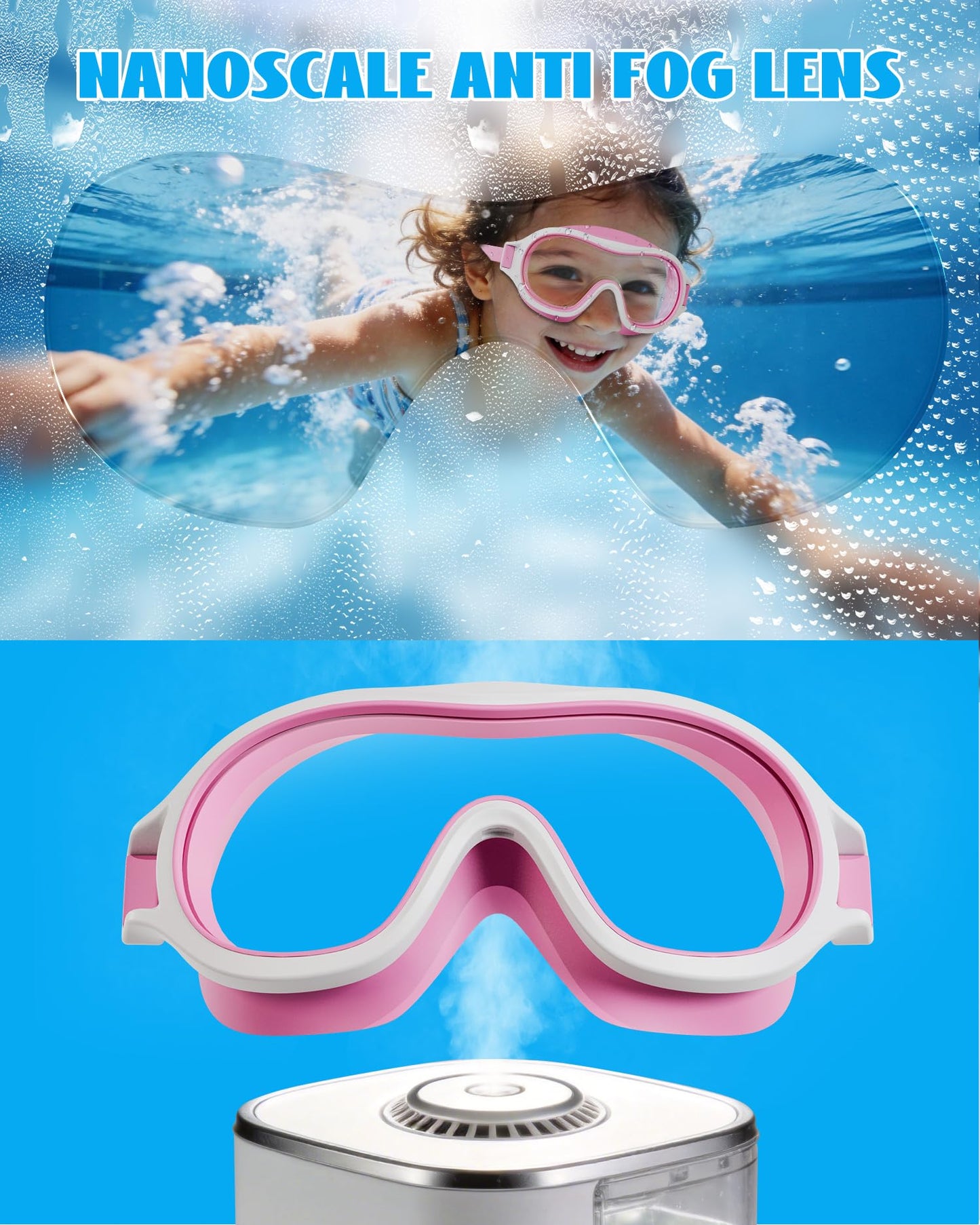 Aegend 2 Pack Swim goggles for Kids 3-15, Anti-Fog Anti-UV Wide Vision Waterproof, No leak Swimming goggles for Boys Girls