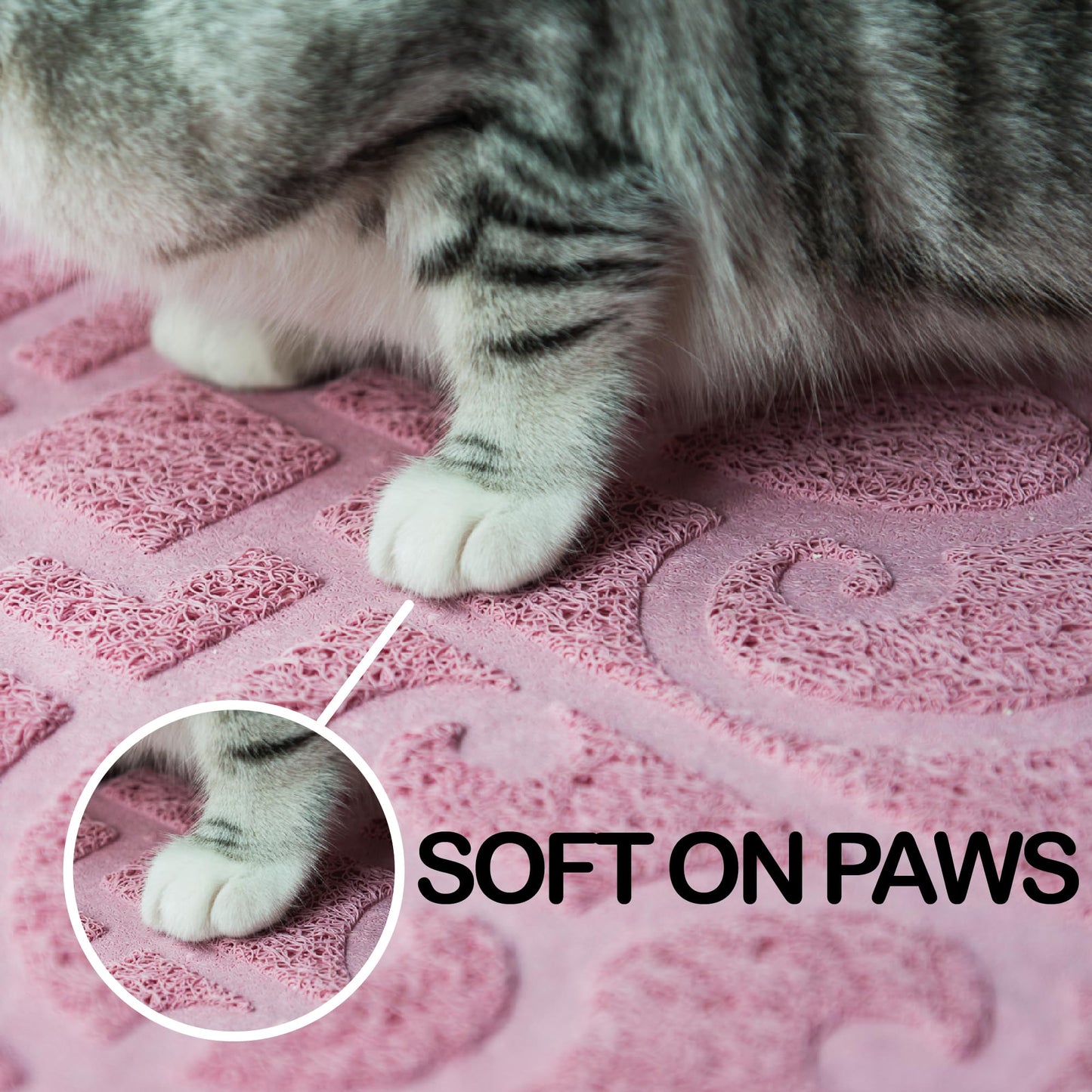 PetLike 2pk 30x18 inch Cat Litter Box Mat, Thick Kitty Litter Trapping Mat, Durable,Waterproof &Washable with Non-Slip Backing, Soft on Kitty Paws and Easy to Clean, BPA Free