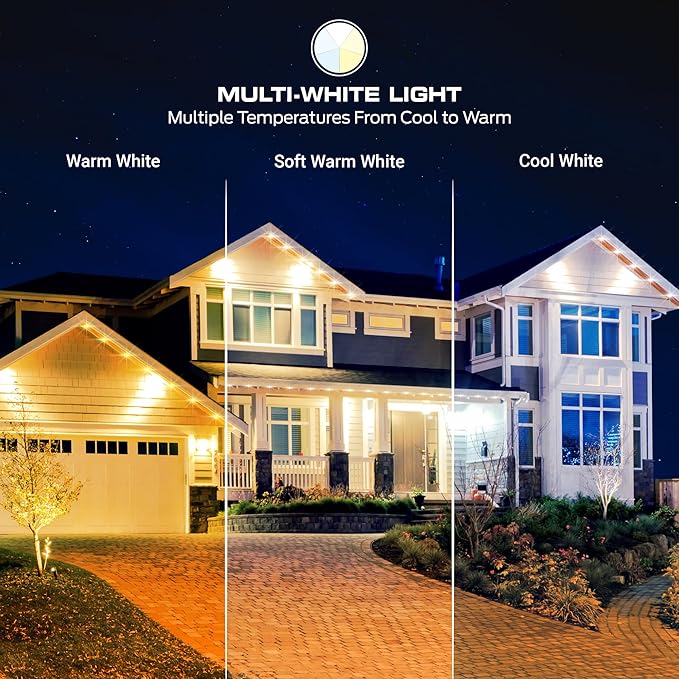 Monster Smart Permanent Outdoor Lights, 100ft, 72 LED Eaves Lights, RGB+IC+WW, Weather & Water Resistant, App & Voice Control, Compatible with Alexa and Google, for Halloween, Christmas & Year-Round