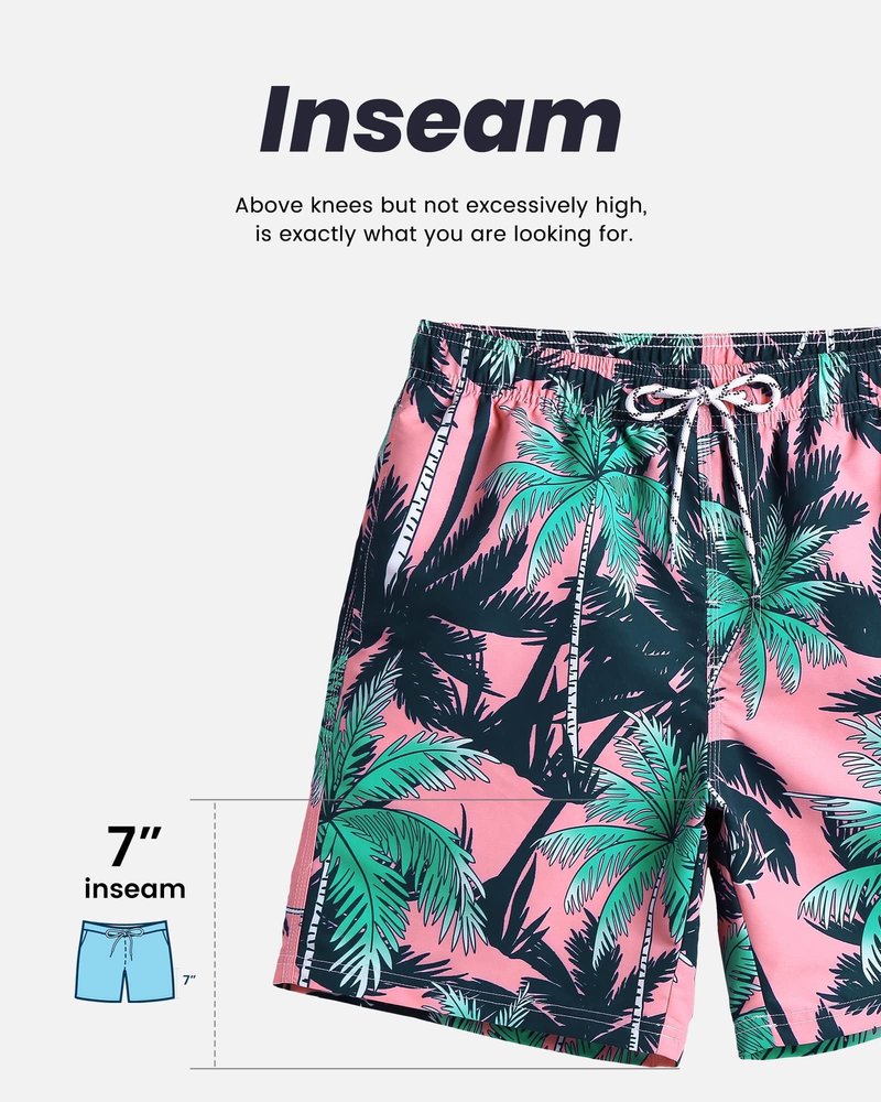 maamgic Mens Swim Trunks Quick Dry Swim Shorts with Mesh Lining Funny Swimwear Bathing Suits 7inch Flamingo Blue XX-Large