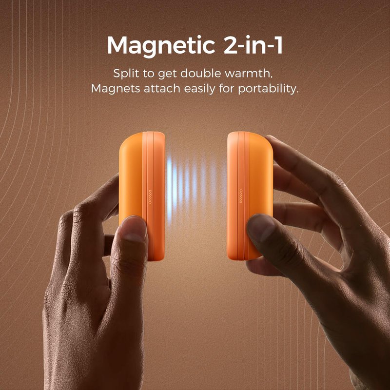 OCOOPA 2 in 1 Magnetic Rechargeable Hand Warmers, UT2s Mini Electric Handwarmers 2 Pack, Split USB-C, Reusable Portable Pocket Heater, Raynauds, Golf, Christmas, Tech Gifts for Women Men